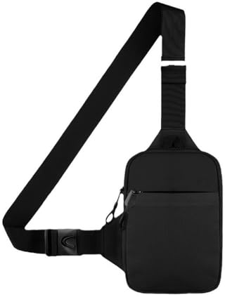 ZXYJMXN Handy Brusttasche Herren, Wasserdichte Schultertasche Klein, Leichte Sling Chest Crossbody Bag Wasserfest Umhängetasche für Männer und Frauen, die Wandern Outdoor Sports Reise, L-Schwarz