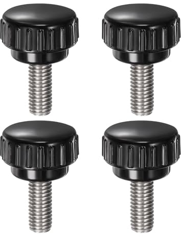 QUARKZMAN 4pz Manopole di Serraggio Zigrinate M8 x 20mm Metrico Vite Nero