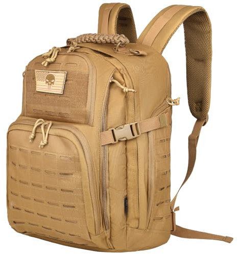AZULDEZ Military Tactical Backpack, Tactical Backpack for Men, Army 3 Days Assault Pack, Military Molle Backpack Waterproof, EDC Hiking Bug Out Bag with Water Bladder Compartment, Hiking Rucksack