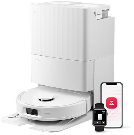 roborock QV 35S Robot Aspirapolvere, 10.000Pa, Antigroviglio, Panno Sollevabile, Autolavaggio, Asciugatura ad Aria, Stazione Tutto in Uno, Evitare Ostacoli, Strategie Pulizia dei Tappeti, Bianco
