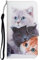 Xunlaixin Phone Case for OPPO A94 5G / A95 5G / Reno 5Z / Reno 6Z PU Leather Wallet Case with Card Slots Magnetic Closure Kickstand Anti-Scratch Shockproof Flip Cover (Cute Cats)