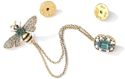 Bangbobi Broche de Abeja de Miel Vintage, Broche de Solapa de Cristal para Mujeres y Hombres, alfileres, Insignias, alfileres de Corbata, Accesorios