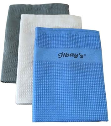 ilbay's Lot de 3 chiffons de nettoyage en microfibre - 60 x 40 cm - Nettoyage sans traces sans détergent pour voiture, cuisine, salle de bain et maison (bleu)
