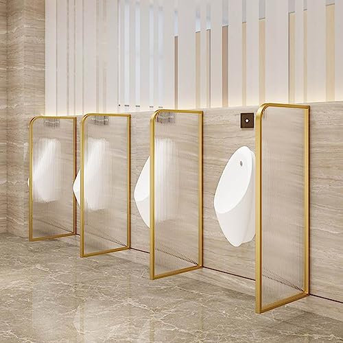 Urinal-Trennwand, WC-Trennwand, Hotel/öffentliche Toilette, wasserdichte Urinaltrennwand, gehärtetes Glas, Edelstahlrahmen, für Schule/Bar (Farbe: Gold, Größe: 2 Stück)