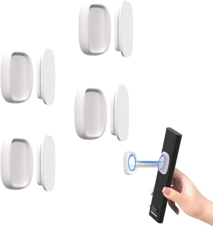 YALiya Mise à Niveau Supports Magnétiques Puissants pour Télécommande, 4 Pièces Support Telecommande Mural, Climatiseur Mural Telecommande, Convient à Tous Les Types d'Appareils Ménagers (Blanc)