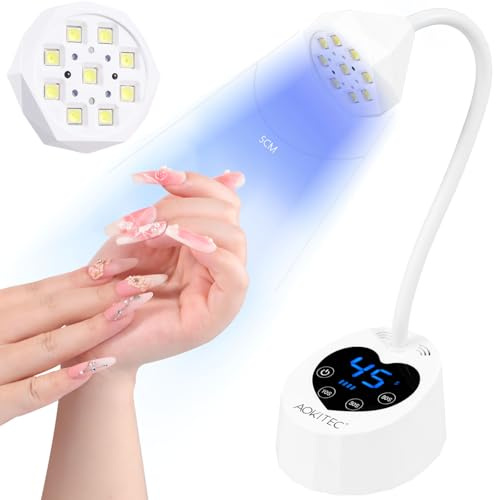 Aokitec UV Lampe für Gelnägel: UV Lampe Nägel mit 3 Timer Modi Smart Auto-Sensor und LCD Display, Nagellampe für Nagelkleber Nail Tips Gel Nail Art,LED Lampe für Nägel Selber Machen Nagelstudio