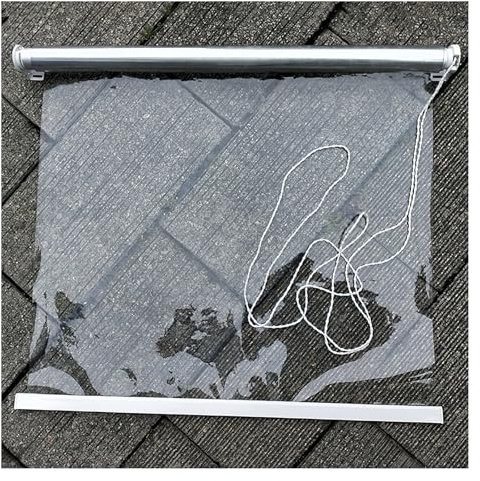 Persianas Enrollables De PVC, Resistentes Al Viento Y A La Lluvia, Transparentes, para Balcón, con Herrajes, para Cocina, Baño, Porche, Pérgola, Garaje Y Terraza.(90x100cm)