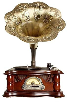 ZJFHEYUO Altoparlante Bluetooth, Altoparlante subwoofer in Stile retrò a Forma di grammofono Vintage, Stile fonografo per la Decorazione della casa