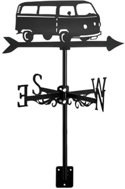Wetterfahne, Metall, Traktor, Eisenkunst, Silhouette, klassischer Bus, Windrichtungsanzeiger für die Dachmontage im Hof (F)