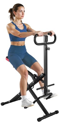 VEVOR Máquina de Sentadillas para Sentadillas Profundas en Casa, Plegable, con Resistencia Ajustable de 12 Niveles, Equipo de Entrenamiento en Casa para Glúteos y Piernas, 900 x 580 x 1120 mm