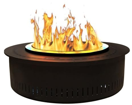 Foyer décoratif à vapeur d'eau, cheminée électrique encastrée ronde avec télécommande, flamme réaliste double couche (80cm)