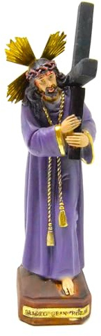 Genérico Cristo Gran Poder, 19 cm. Jesús Cargando su Cruz. Estatua Religiosa de Dios. 100844