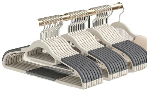 Grucce per abiti Grucce antiscivolo, set da 30 pezzi, robuste e durevoli, ganci rotanti for lavanderia, bagno camera letto