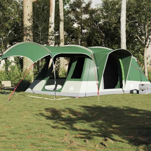 Tunnelzelt 5 Personen Grün Wasserdicht, Campingzelt mit Vorraum, 185T Polyester PU-Beschichtung, 475x330x203cm, Leichtes Zelt für Outdoor, Reisen