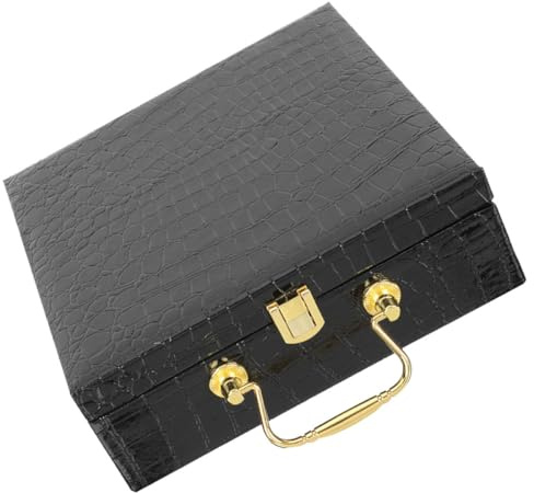 UPKOCH Custodia per Sigari Portatile con Maniglia, Scatola in Legno e PU Nera, Protegge Dall’Umidità e Mantiene Freschi i Sigari per Viaggi All’Aperto