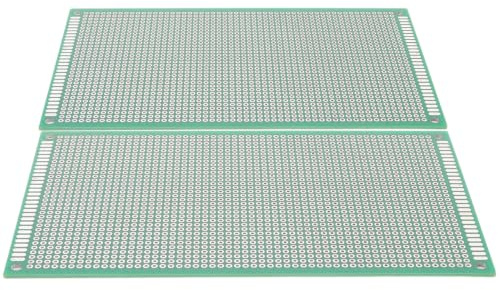 Sosoport 2pcs Double Sided Circuit Breadboards Pcb Protoboards with Industry Standard Spacing Fiberglass Base for Stable DIY Soldering and Electronic Experiment Projects