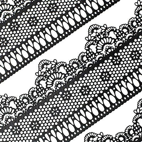 Musykrafties Gebrauchsfertig Essbar Kuchen Spitze Gitter mit Kleinen Gänseblümchen 14-inch 20-piece Set - Schwarz