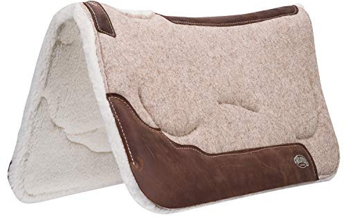 Weaver Leather 100% Wool Felt Saddle Pad with Gel Insert and Merino Wool Fleece Liner, Dark Gray, 32 x 32
