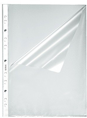 Herlitz 10840098 Prospekthülle A4, genarbt, oben und seitlich offen (4 Stück)