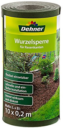 Dehner Wurzelsperre für Rasenkanten, ca. 10 x 0.2 m, Polypropylen, dunkelgrün
