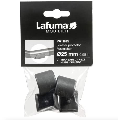 Lafuma 4 Fußschoner für Relax-Liegestühle, 25 mm Durchmesser, Schwarz, LFM2845-1229
