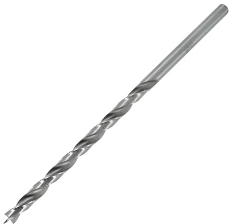 ENT 50406 Träborrborr Ø 6 mm, extra lång 150 mm, Snabbstål, med mittpunkt och förklippare, D 6 x NL 100 x GL 150 mm, Cylindrisk axel