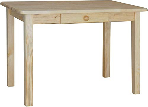 k koma Esstisch mit Schublade Küchentisch Speisetisch Tisch Kiefer massiv Restaurant (60 x 130 cm)