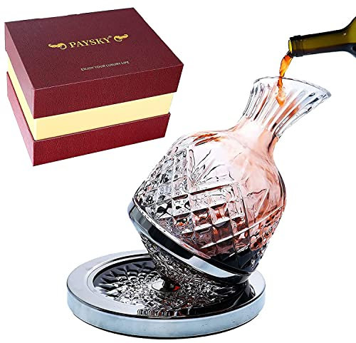 Paysky Decanter per vino in cristallo con decanter per vino, con scatola di lusso. Caraffa per vino rosso, regalo di nozze per uomini o donne, caraffa per vino, regalo di nozze