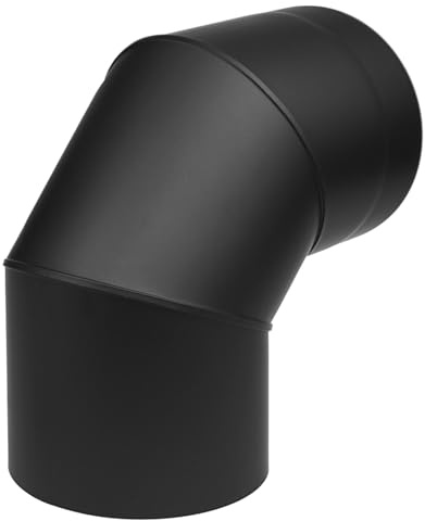 raik SH30011493-sw Raik Rauchrohrbogen/Ofenrohr Coltherm doppelwandig mit Isolierung, Durchmesser 150 mm, 90°, Schwarz