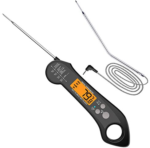 Clenp Termometro a base di carne Termometro digitale con lettura istantanea Termometro da cucina a prova di acqua, Termometro da cucina per cucina, barbecue, acqua, carne, latte Nero