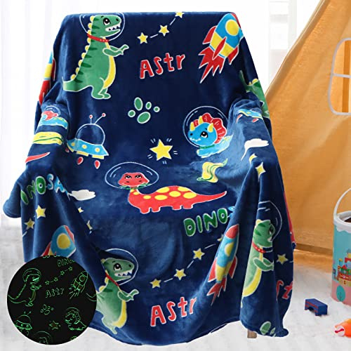Tociwih Kinder Kuscheldecke Regenbogen Einhorn Decke Glow In The Dark Soft Flanell 127 x 152 cm