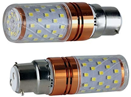 AGIPS Low Voltage Lights 2pcs Led Corn Bulb E27 E14 B22 12W Super Low Voltage 12v 24v 36v Energy Saving Spotlight Candle Bulbs Home Lighting Household Bulbs (Color : B22, Size : White)