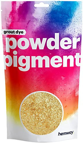 Hemway Grout Powder Pigment Metallic Dark Gold 100g, Coloured Dye | for Grout, Cement, Concrete, Mortar, Plaster, High Colour Saturation