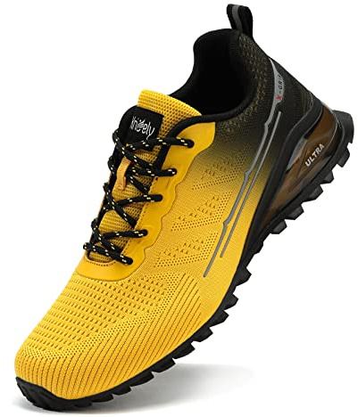 Kricely Traillaufschuhe Herren Leicht Atmungsaktiv Wanderstiefel rutschfest Laufschuhe Outdoor Fitness Straßenlaufschuhe