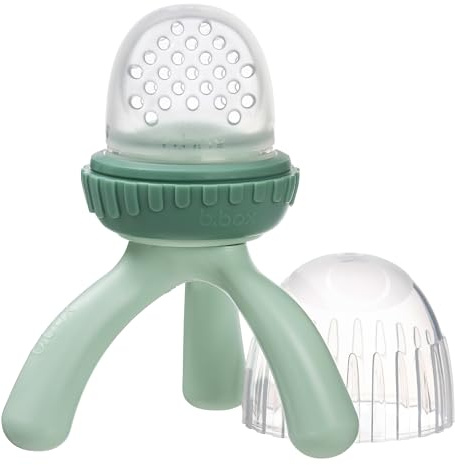 b.box Ciuccio Frutta Neonati in Silicone | Design a Treppiede Facile da Tenere in Mano | Perfetto per Alimenti Freschi o Surgelati | Tappo Incluso | a Partire dai 4 Mesi