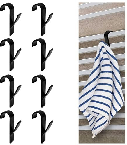 ZEACCT 8 Stück, Handtuchhalter-Heizkörperhaken, Elektrisch Beheizter Handtuchhalter-Heizkörperhaken, Badezimmer-Heizkörperhaken, Kein Bohren Nötig, Heizkörperhaken, Heizkörper-Handtuchhaken (Schwarz)