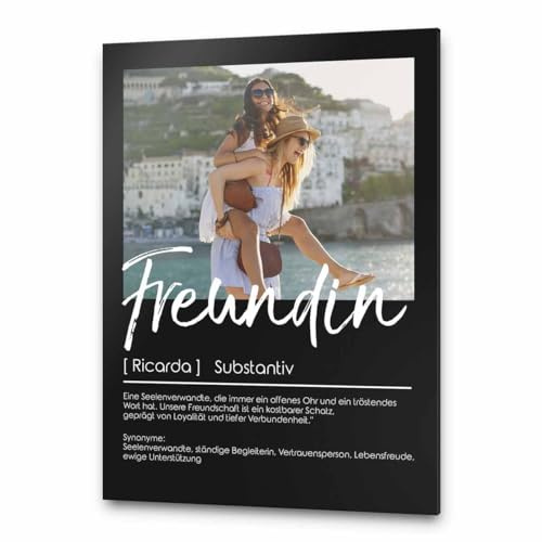 CHRISCK design Acrylglasbild Definition - Individuelles Geschenk für Freundin mit Foto - personalisiertes Wandbild für Besties BFF - Freundschaftsgeschenk personalisiert für beste Freundinnen