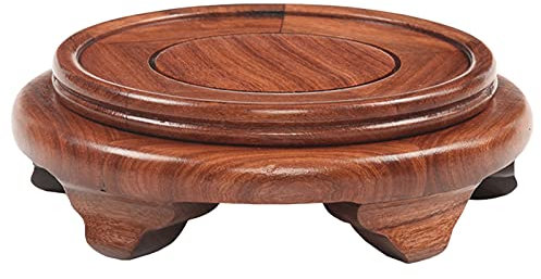 Vase en bois d'aquarium en bois de santal rouge ornements, présentoir de vase en acajou pour statues de Bouddha en pot, base de présentoir (taille : XXL) ()