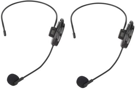 Casque de Microphone sans Fil avec Réduction du Bruit, Système de Micro Double Casque Rechargeable 2,4 G, Micros sans Fil Longue Portée pour Enseignants, Scènes, Guides