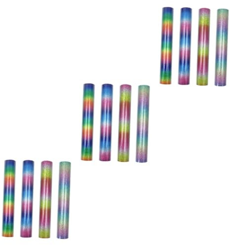 SHINEOFI 12stücke Heat Transfer Vinyl Folien Für DIY Garment Rainbow Glitter Transfer Film Geeignet Shirts Taschen Und Mehr Hochwertige Beschriftungsfolie Für Kreative Projekte