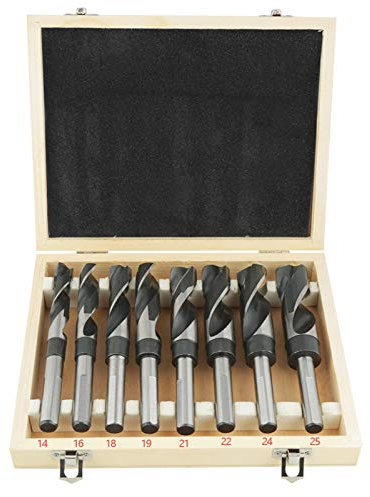 Juego de Brocas Metal HSS 14 a 22 con Puntas de Taladro en Espiral 8 Piezas Grande Tratado T¨¦rmicamente