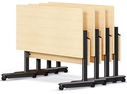 KOOFUR Konferenztisch Klappbarer Konferenztisch mit offenem Stauraum, vielseitiger Besprechungs- und Schulungstisch für das Büro (4 STK.)(47.2x19.7x29.5in)