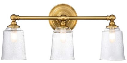 Licht-Erlebnisse Wandleuchte Badezimmer mit LED G9 3000 K warmweiß IP44 B: 53,3 cm in Messing 3-flammig Jugendstil Spiegelleuchte Wand Lampe Bad