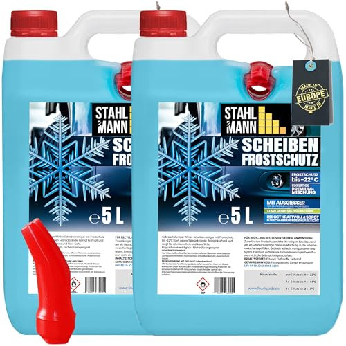 STAHLMANN® Winterset [MADE IN GERMANY] – Scheibenfrostschutz & Enteiserspray + Türschlossenteiser – Inkl. Eiskratzer & Mikrofasertuch – Klare Sicht & Schutz bis -60°C