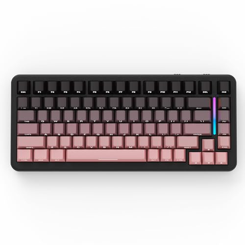 ATTACK SHARK M86 Gasket Mechanische Tastatur, 75% Tri-Mode (BT/2,4 G/USB-C) Kabellose RGB-Gaming-Tastatur, Seitlich Bedruckt, Hot-Swap, Vorgeschmierte Lineare Schalter, 4000 mAh-Rosa Farbverlau