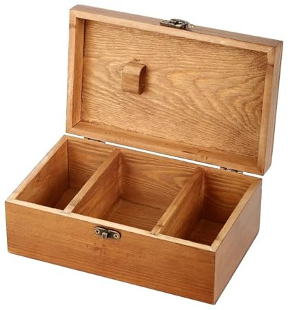 MMYUAK Nähkasten Holz Holz-Nähkästchen, Leere Box, Haushalts-Stickzubehör for Schmuck, Kosmetik, Retro-Stil, kompakte Multifunktions-Handarbeitsbox