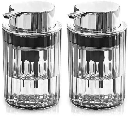 IWTTWY Hochwertiger Schaumseifenspender mit modernem Design, Soap Dispenser mit Pumpspender, Transparent und Wiederverwendbar, Ideal für Badezimmer & Küche, 200ML