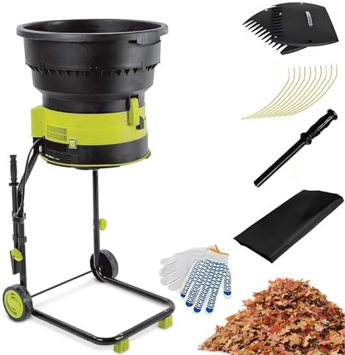Trituradora De Hojas Eléctrica 2500 W Jardín Trituradora Ramas De árboles,Reducción 17:1,Abertura De Tolva Alimentación 54 Cm Con Ruedas Y Bolsa Recolectora,Para Doméstico Y Granjas,noPowercord