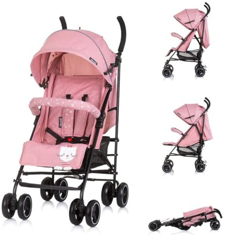 Chipolino Kinderwagen Milano Buggy bis 22 kg, Rückenlehne verstellbar, faltbar, Farbe:rosa