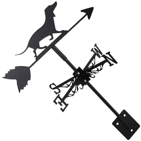 Abaodam Dachziegel Windfahne Aus Schmiedeeisen Dekorativer Windrichtungsanzeiger Form Eines Dachshunds Für Garten Terrasse Und Außenbereich Einfache Montage Langlebig Und Funktional